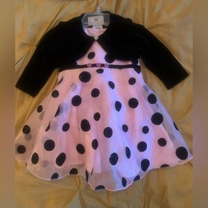 Pink and Black Polka Dot Kids 3 Piece Matching Set